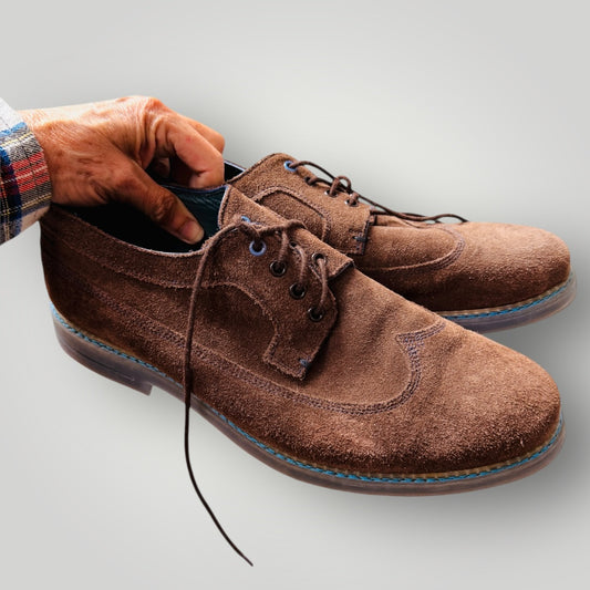 TED BAKER LONDON / brown suede oxford shoes / 11 (3909392334770906914)