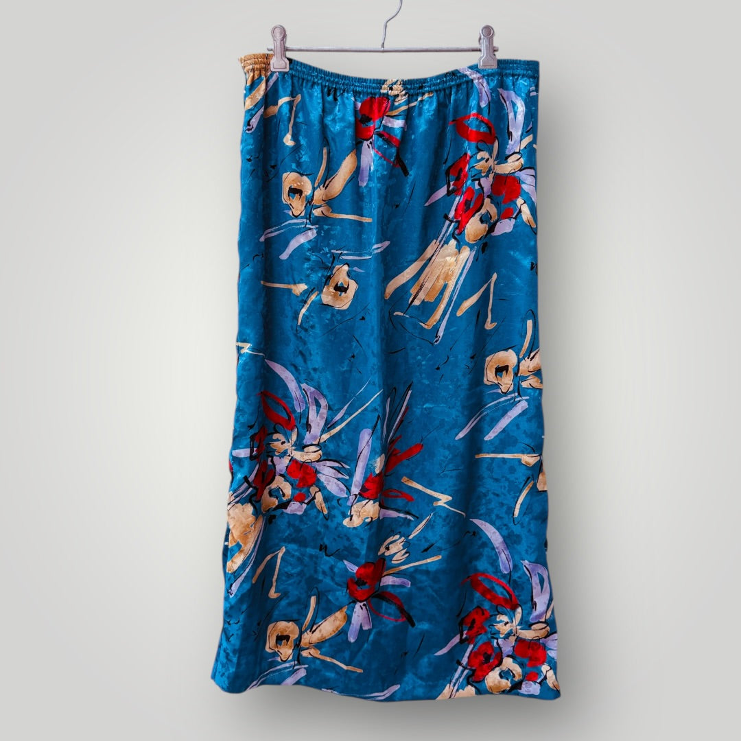 1980s vintage / CHIQUE BY MARNELLA / patterned skirt / m (3909392360644341261)