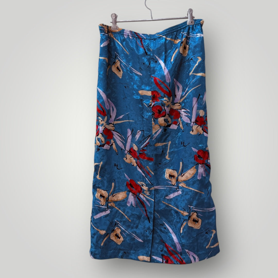 1980s vintage / CHIQUE BY MARNELLA / patterned skirt / m (3909392362363364639)