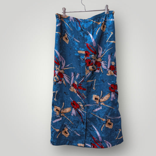 1980s vintage / CHIQUE BY MARNELLA / patterned skirt / m (3909392362363364639)