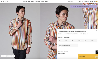 PAUL SMITH / striped shirt / 18 (L/XL) (3909395148127057686)