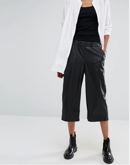 NOISY MAY / vegan leather culottes / m (3909472088930151254)