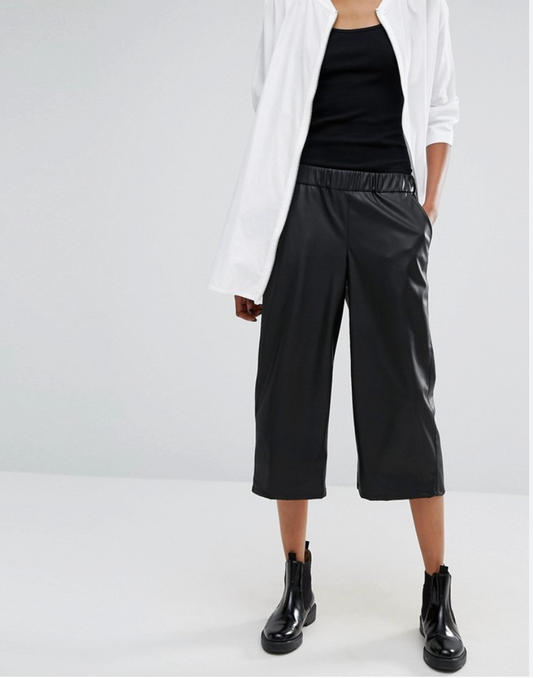 NOISY MAY / vegan leather culottes / m (3909472088930151254)