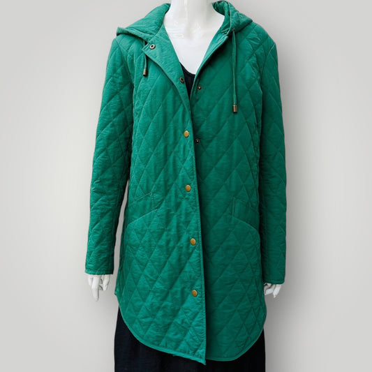 KATE SYLVESTER / green quilted parka / s (3910510437430425364)