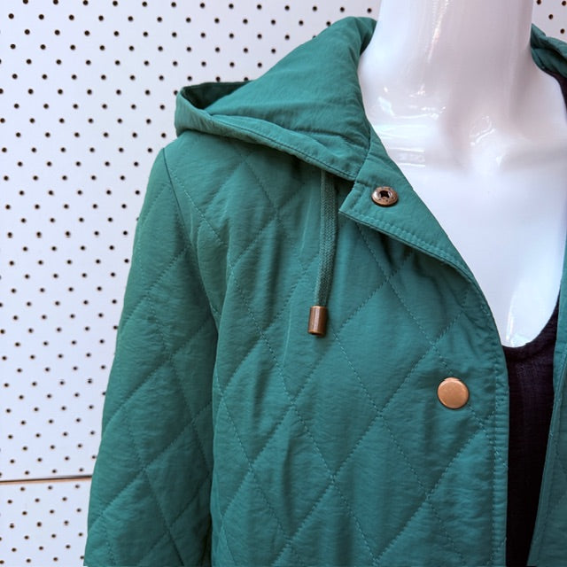 KATE SYLVESTER / green quilted parka / m (3910586176991796142)