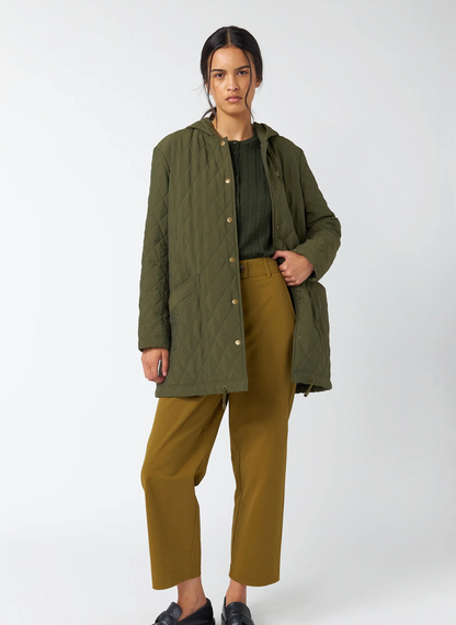 KATE SYLVESTER / green quilted parka / m (3910587452814270134)