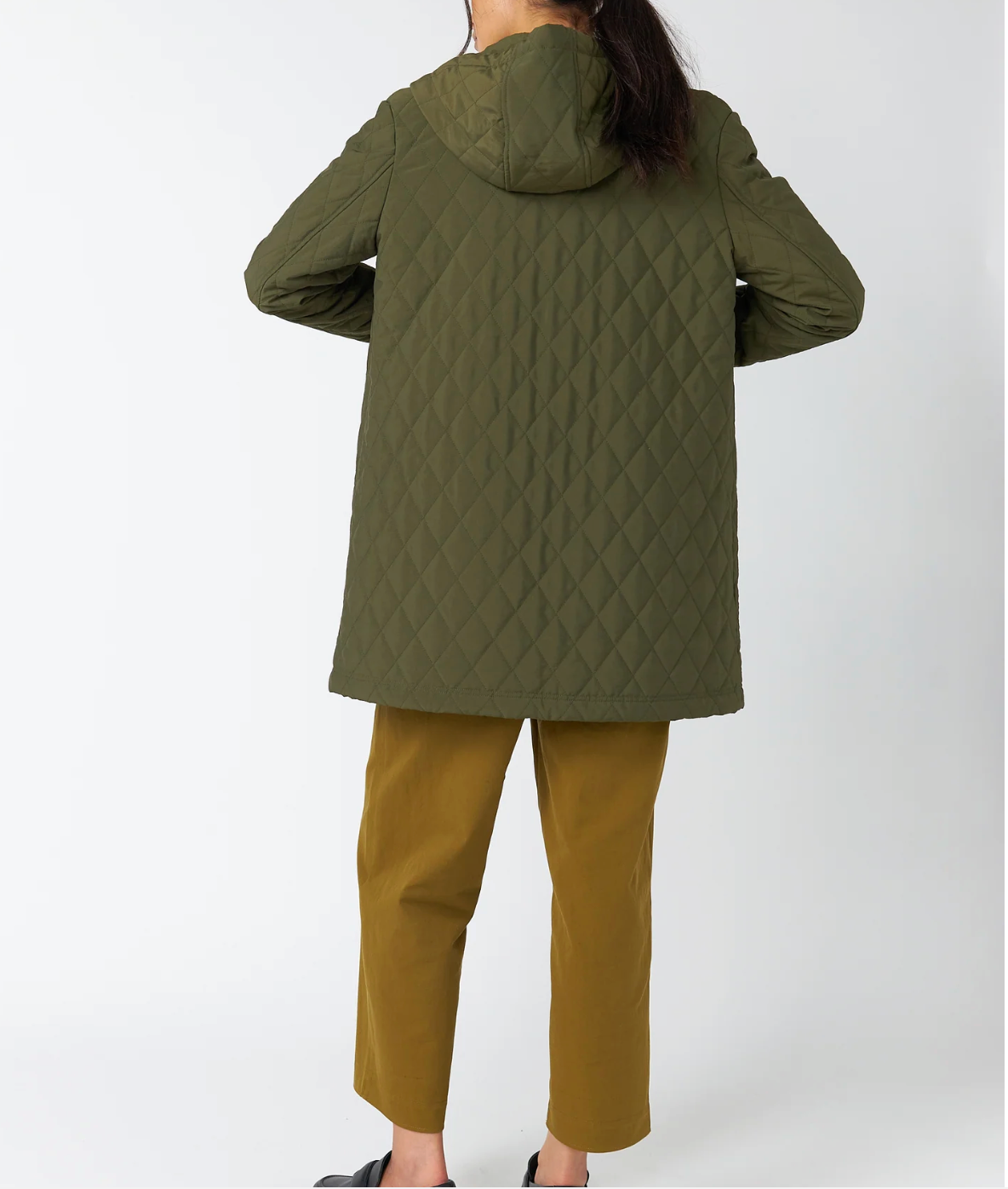 KATE SYLVESTER / green quilted parka / m (3910587464438479631)