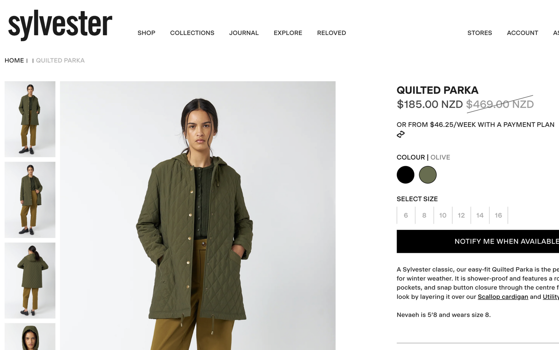 KATE SYLVESTER / green quilted parka / m (3910587468884090235)