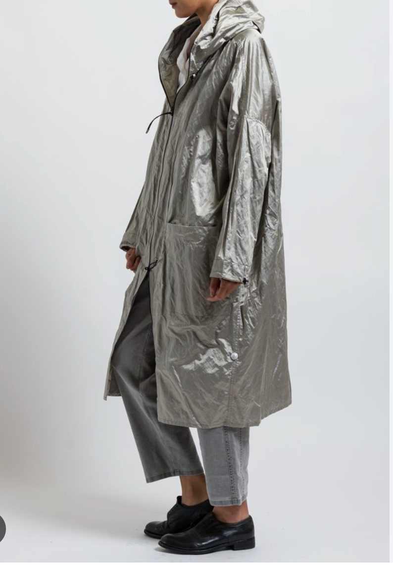 silver / black reversible coat / M (3910591730414680066)