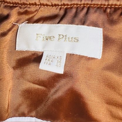 FIVE PLUS / gold satin flight bomber jacket with detatchable hood / s (3910606665277335855)