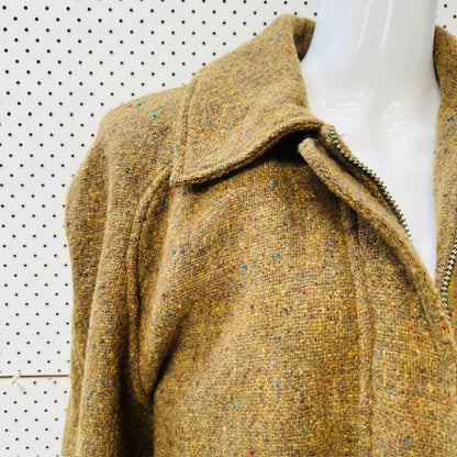 1960s vintage / tweed wool / bush shirt jacket / M (3910606688667820945)