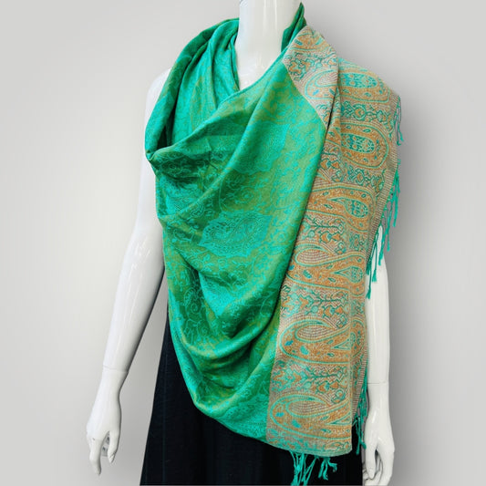 green PASHMINA scarf (3910607168617279203)