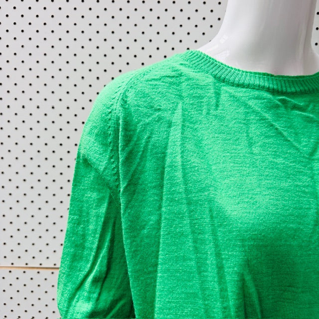 SILK / kelly green top with contrast back / L (3911148753832281333)