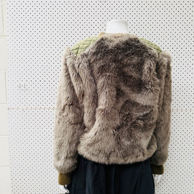 1990s nz vintage / NOM*D? / faux fur sweatshirt / made in dunedin / s (3911148788361128179)