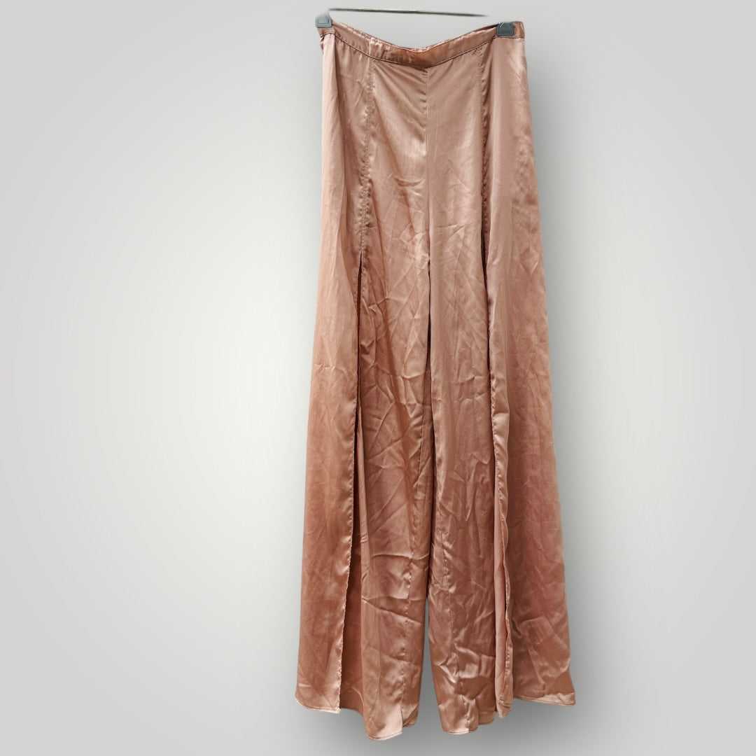 silk / pink pants with long front split  / s (3911149142119391498)