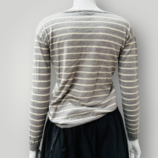 UNIQLO / fine wool jumper with stripes / s (3911149168101825122)