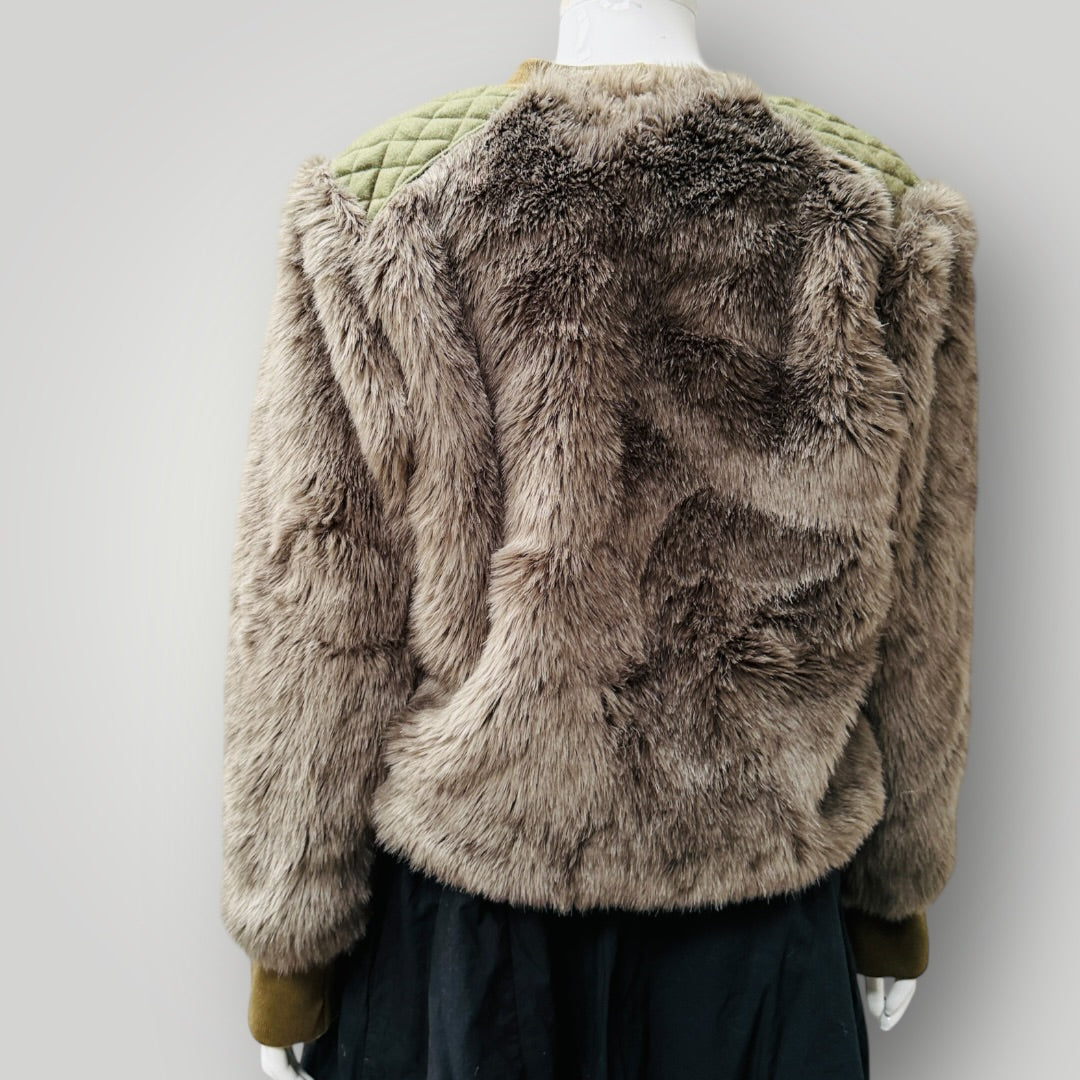 1990s nz vintage / NOM*D? / faux fur sweatshirt / made in dunedin / s (3911149171382889471)