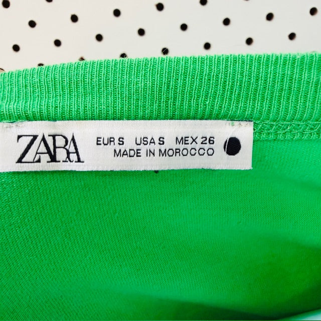 ZARA / bright green tee / s (3911288314704044551)
