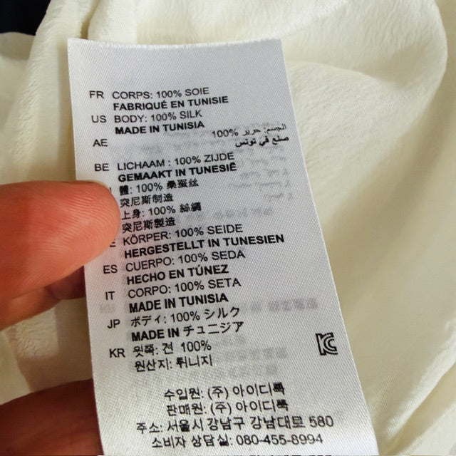 SANDRO PARIS / silk shirt with ruffle back / s (3911288347839515003)