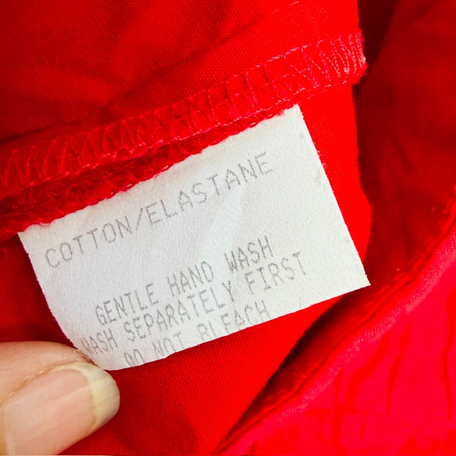 2000s vintage / MADGE / red a line midi skirt / made in nz / s (3911288419543385732)