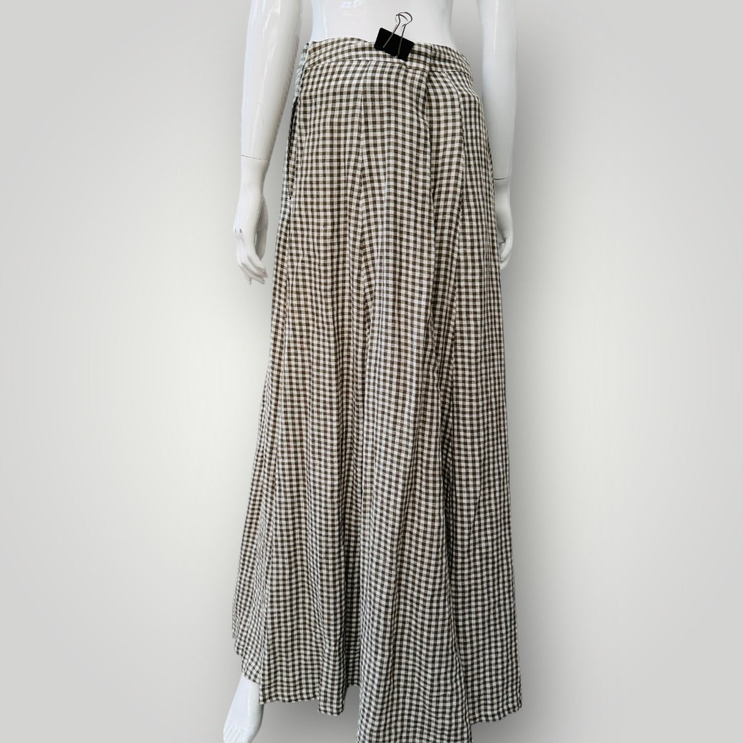 MAX / gingham linen maxi skirt / 14 (3911289233533216598)