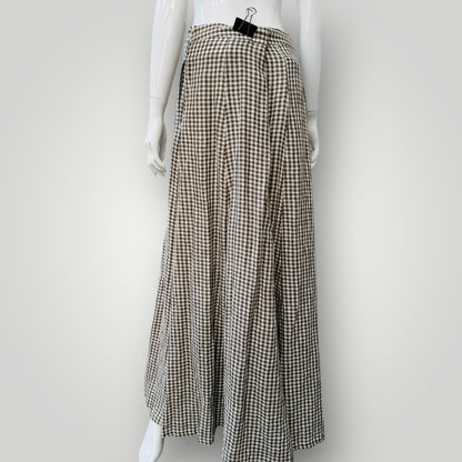 MAX / gingham linen maxi skirt / 14 (3911289233533216598)
