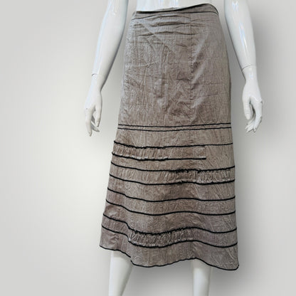 SAS / silver grey a line midi skirt / made in nz / 16 (3911289243090537430)