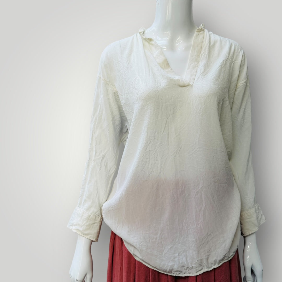 SANDRO PARIS / silk shirt with ruffle back / s (3911289317535253908)