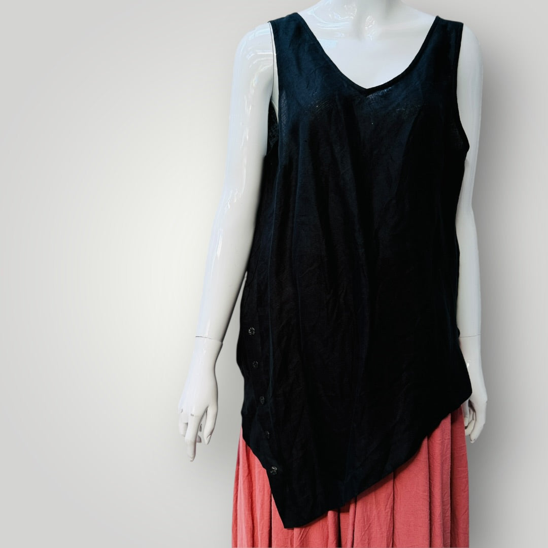 JANE DANIELS / linen tank / 12 / made in nz (3911289361161655505)
