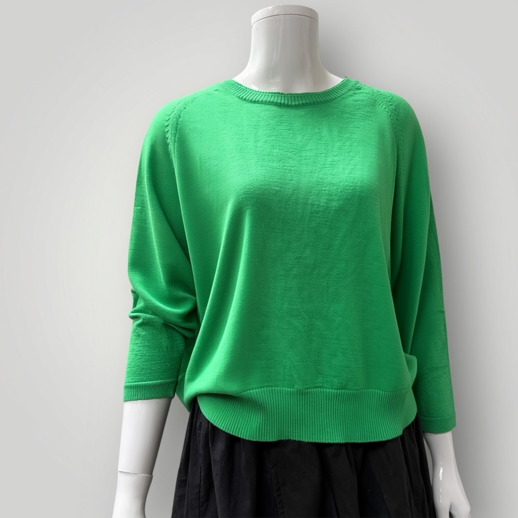 SILK / kelly green top with contrast back / L (3911290897883219494)