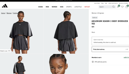 ADIDAS / boxy tee / XL (3911718315228372691)