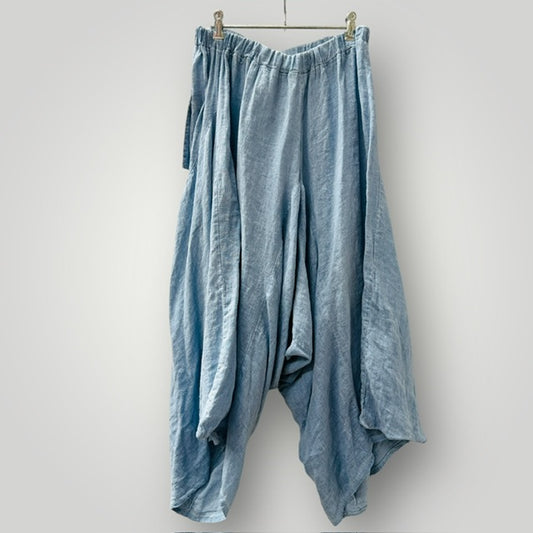 italian linen / wide legged pants/skirt / L (3911741647835025752)