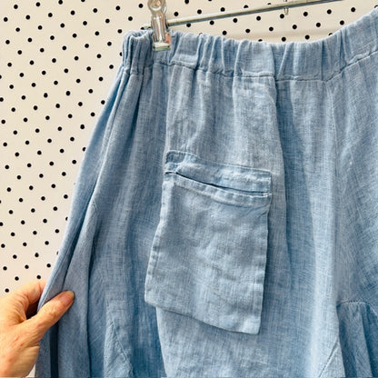 italian linen / wide legged pants/skirt / L (3911741870768298588)