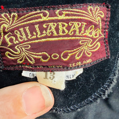 1970s nz vintage / HULLABALOO (thornton hall) / black velvet dress / s (3911741877851081810)
