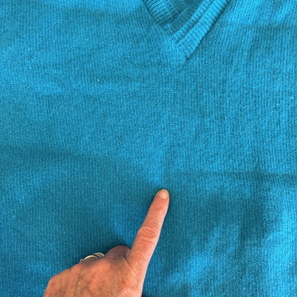 nz vintage / CLASSIFIED / 1990s bright blue wool vest / L (3911794412176873910)