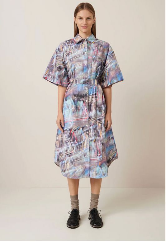 Kowtow Neon Dress - Cityscape / s / new with tags / $389rrp (3911968410927320316)