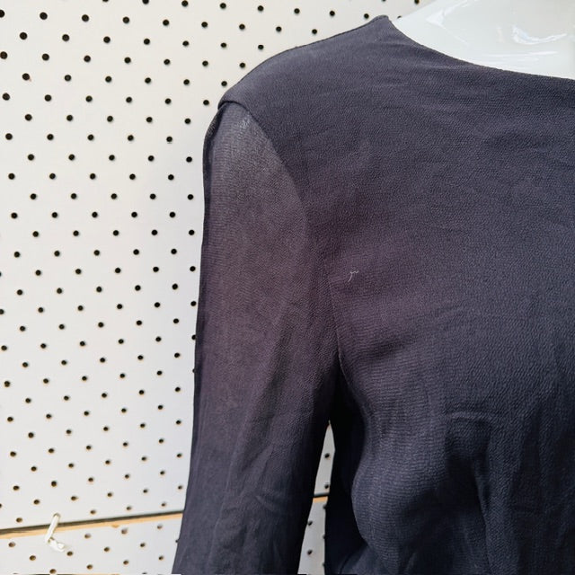 SAINT LAURENT / Open Back Long Sleeve Dress / Black / $5,000rrp (3912247629263469259)