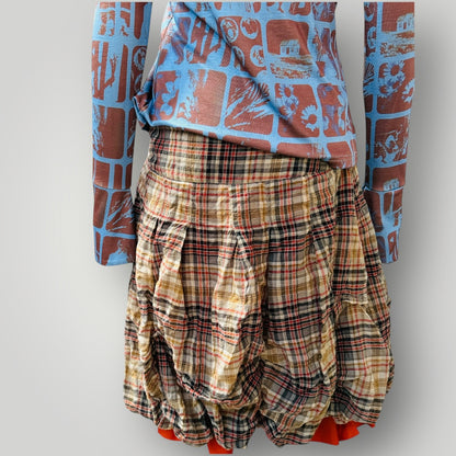 1990s vintage / plaid bubble skirt / l'amour paris / m (3912247899602233179)