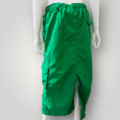Cuidado Con El Perro / emerald green cargo or "parachute" maxi skirt / m (3912247915946287085)