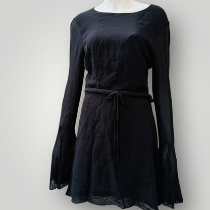 SAINT LAURENT / Open Back Long Sleeve Dress / Black / $5,000rrp (3912247927933879073)