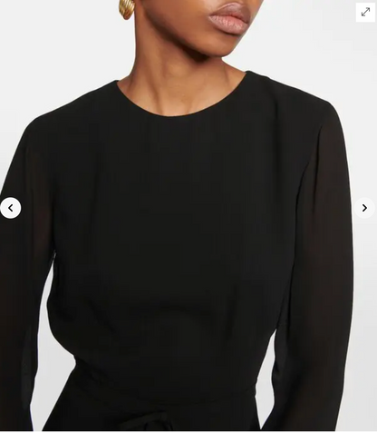 SAINT LAURENT / Open Back Long Sleeve Dress / Black / $5,000rrp (3912258795645794640)