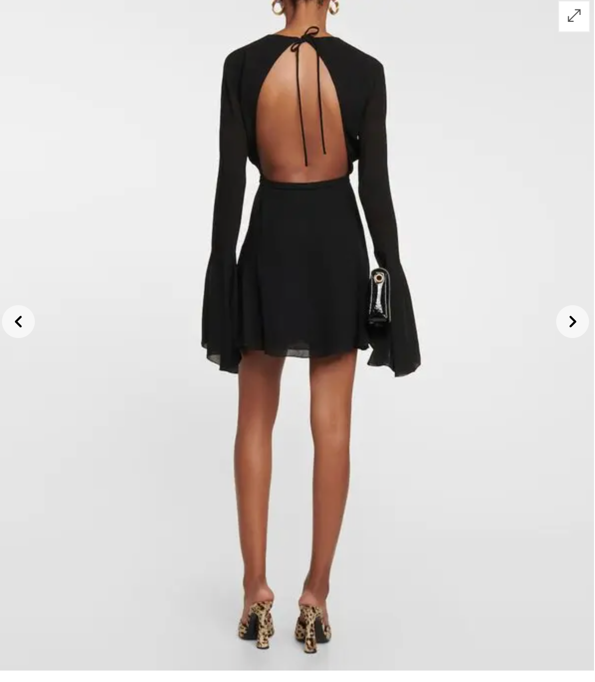 SAINT LAURENT / Open Back Long Sleeve Dress / Black / $5,000rrp (3912258797536942367)