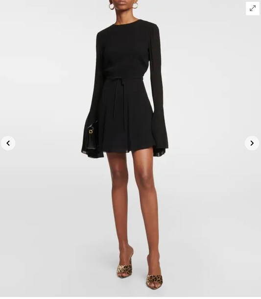 SAINT LAURENT / Open Back Long Sleeve Dress / Black / $5,000rrp (3912258799596029172)