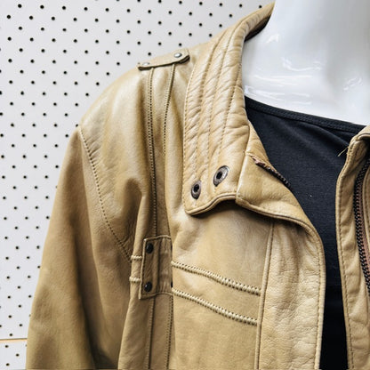 greenish / leather jacket / L (3912319845195455333)