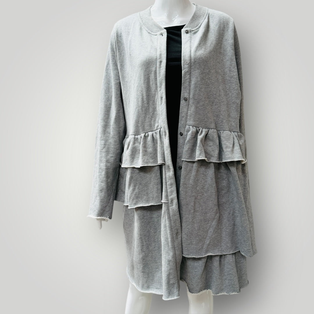 BLACKLIST / ruffle jacket in grey marle / m (3912319955145463821)