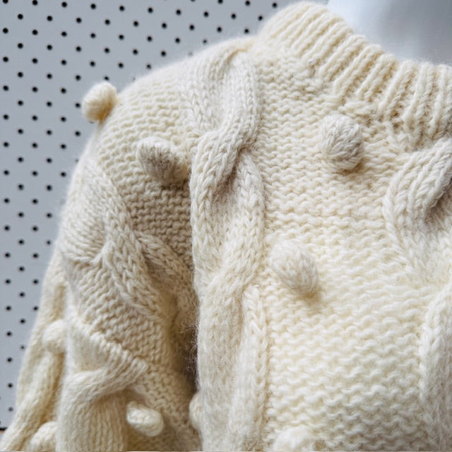 handmade / wool / knot jumper / L (3912343462162086221)