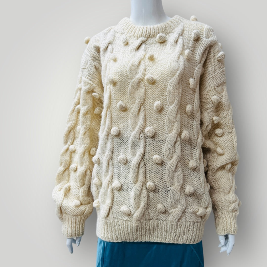 handmade / wool / knot jumper / L (3912403711428516200)