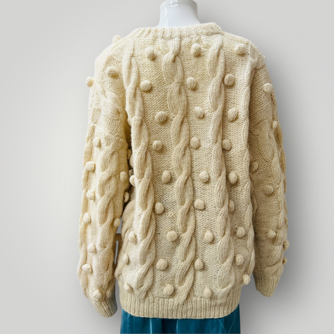 handmade / wool / knot jumper / L (3912403713092818183)
