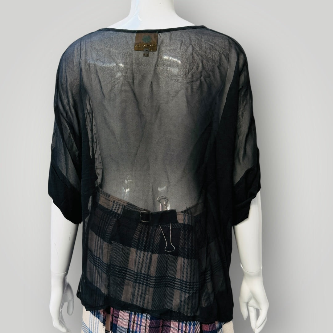 BROOKE TYSON / silk + sequin top / s (3912618609949690274)