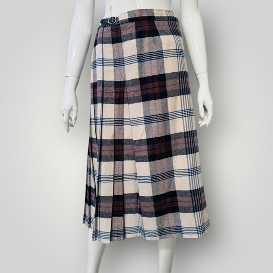 british vintage / EVANS / plaid wool kilt / 24 (3912618614694302127)